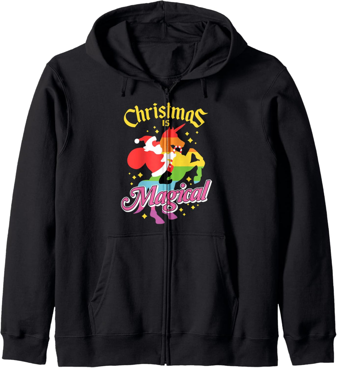 Christmas Is Magical Funny Unicorn Santa Claus Kapuzenjacke