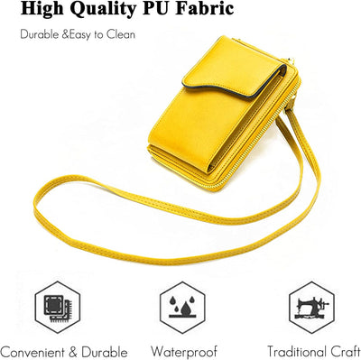 FANDARE Crossbody Tasche Damen Handy Umhängetasche Handytasche zum Umhängen Schultertasche PU Leder