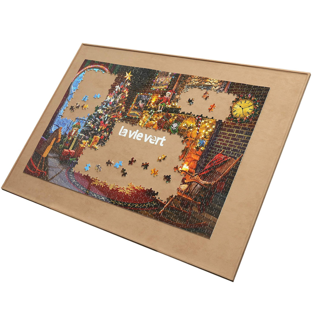 LAVIEVERT Holzpuzzle-Brett, Puzzle-Aufbewahrung, Puzzle-Sparer mit Rutschfester Oberfläche für bis z