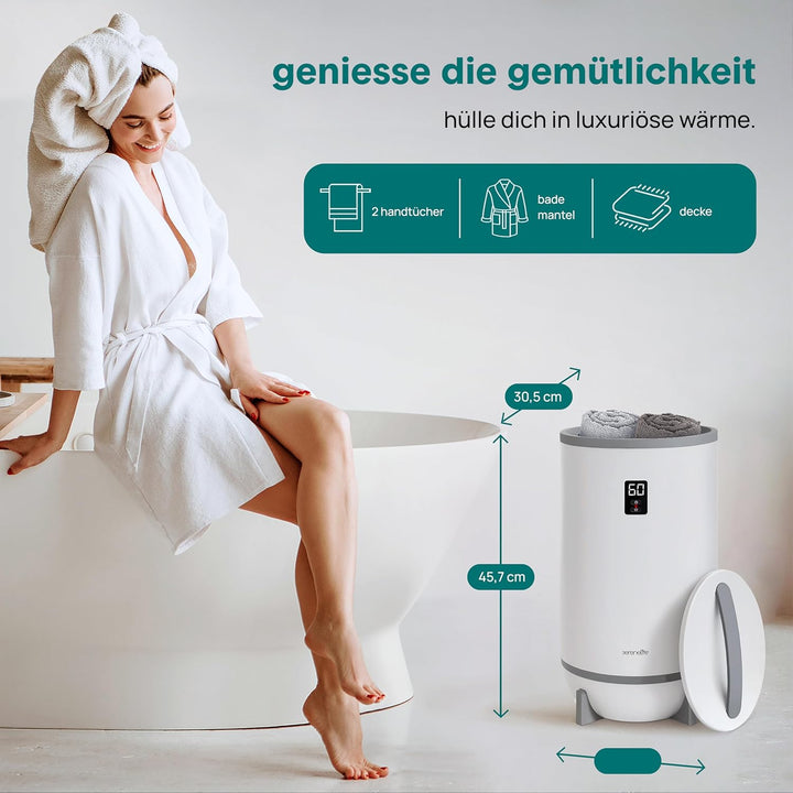 SereneLife Handtuchhalter Braun Grau – Elektrischer Handtuchwärmer für 2 Handtücher Energiesparend u