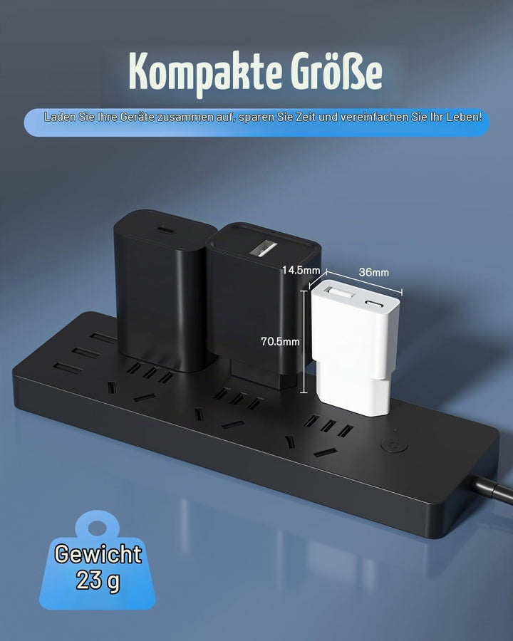 USB Ladegerät 5W Slim Ladestecker Netzteil 5V 1A 2Port USB C+ USB A Netzstecker Adapter, Steckdosena