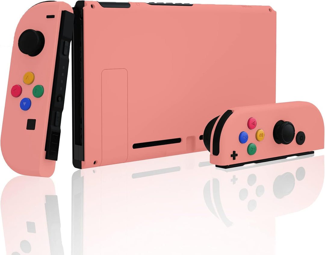 eXtremeRate Hülle Case für Nintendo Switch Joycon/Konsole, Rückgehäuse&Kickstand für Switch Console,