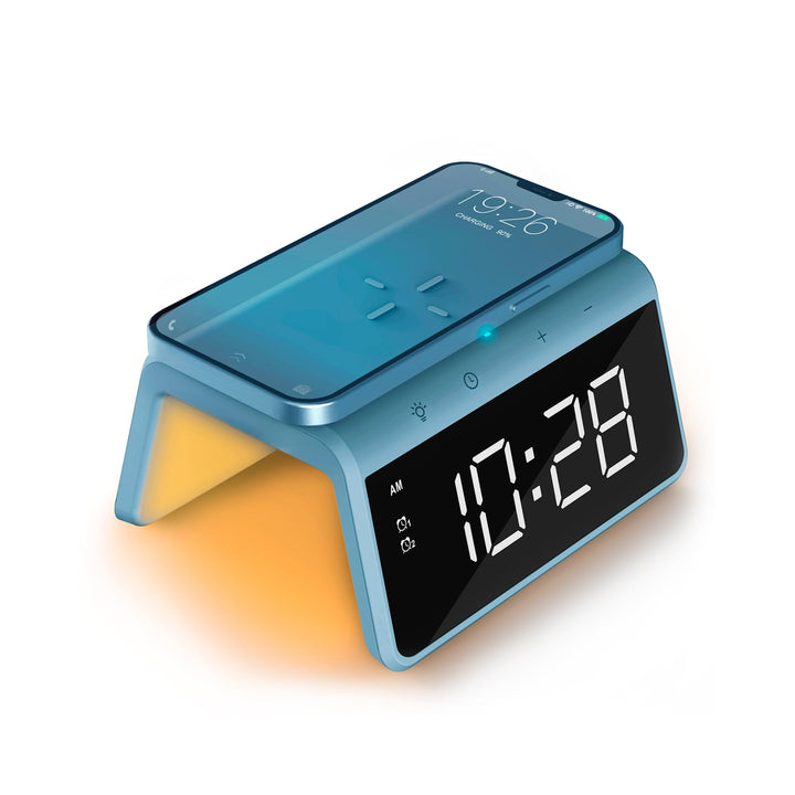 Caliber Wecker mit Ladestation - Wecker Digital mit Wake Up Light - Wecker mit Licht - Dimmbarer LED