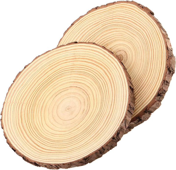3 Stücke 23-25cm Unvollendete Holzkreise Gross Natur Holzscheiben zum Basteln, Runde Baumscheiben mi