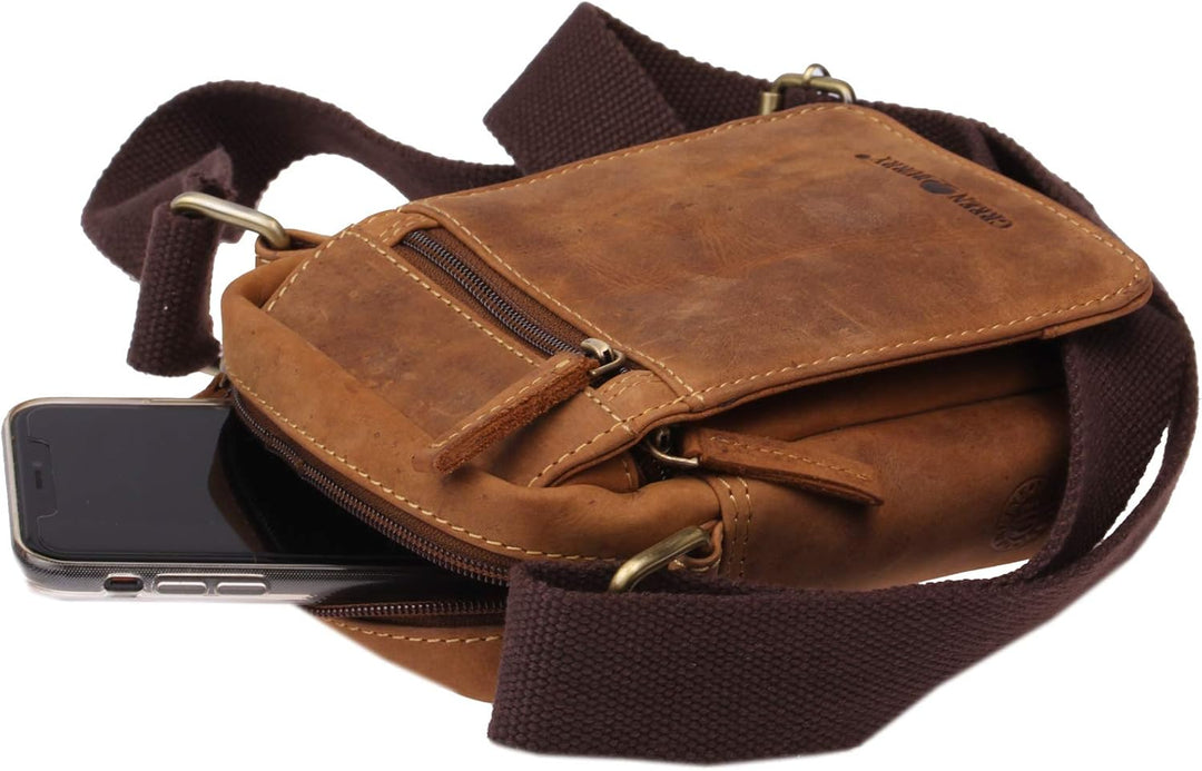Greenburry Vintage Travel-2 Umhänger klein 1610, Umhängetasche Braun, Braun