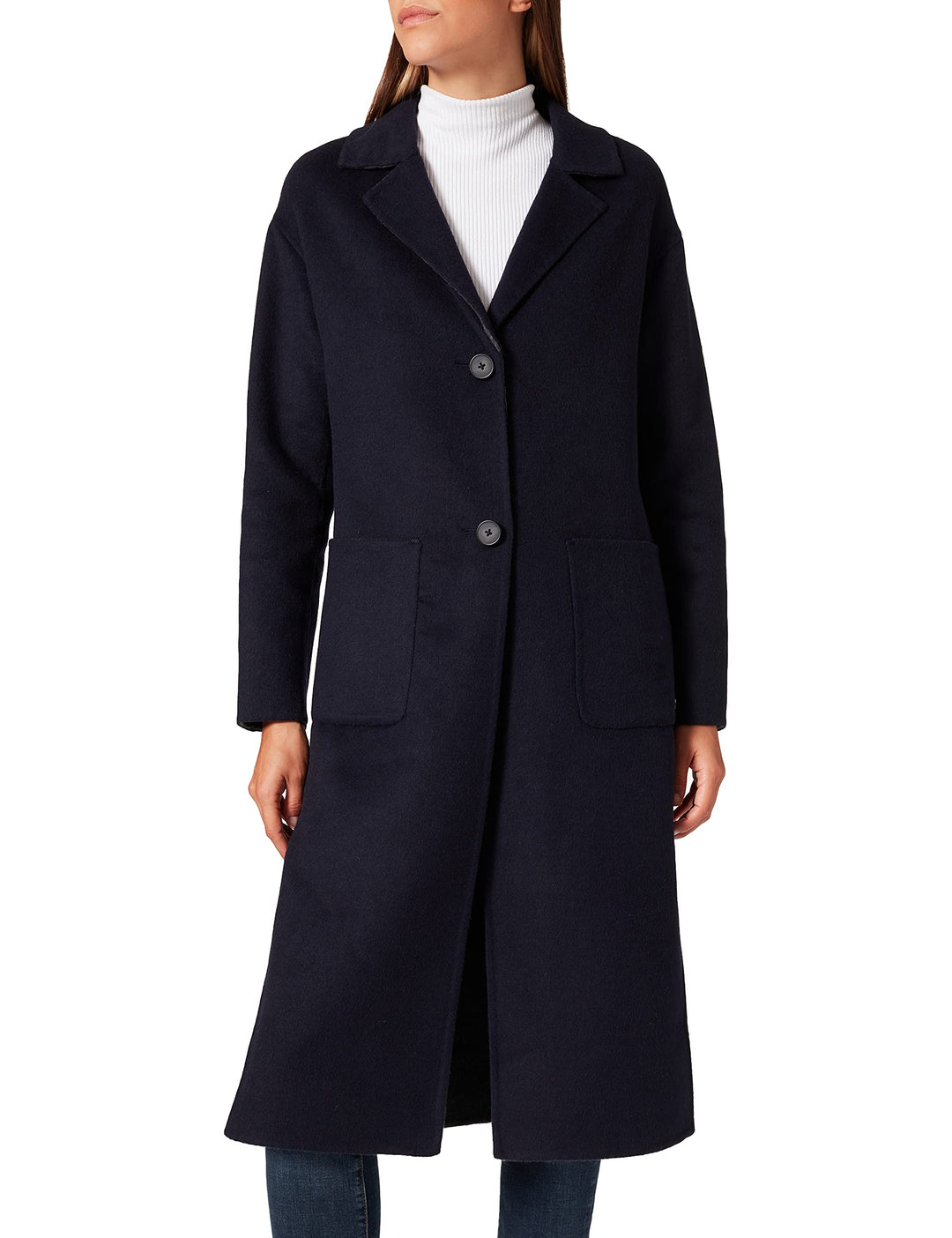 s.Oliver Damen Wollmischungs-Mantel 34 Blue 5959, 34 Blue 5959