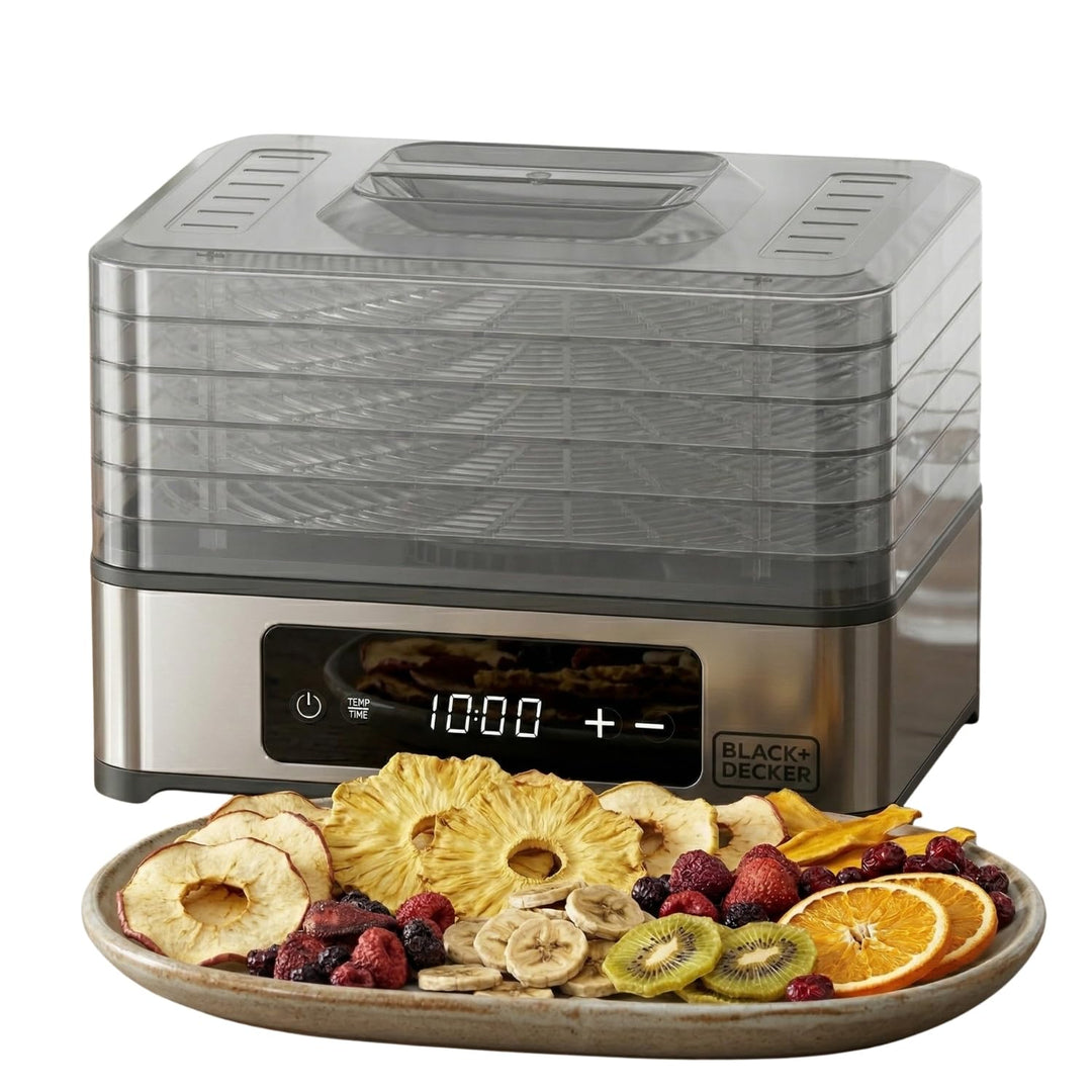 Black+Decker - Dörrgerät für Lebensmittel 400 W | 5 transparente Einschübe 29x21 cm | Digital-Touch