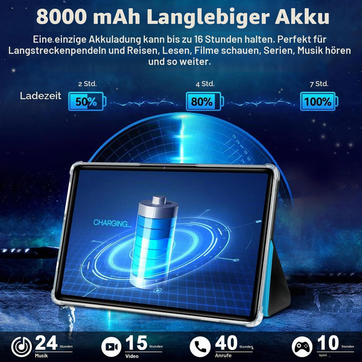 ZIOVO Android 14 Tablet, 10 Zoll, 22 GB RAM + 128 GB ROM (1 TB TF), Widevine L1/Octa-Core/2,0 GHz/5G