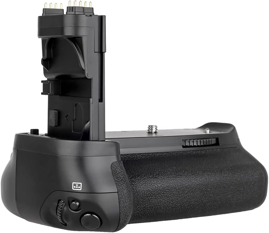 ayex Batteriegriff Kompatibel mit Canon EOS 70D 80D & 90D + 2 x LP-E6N Akku Powerpack mit Hochformat