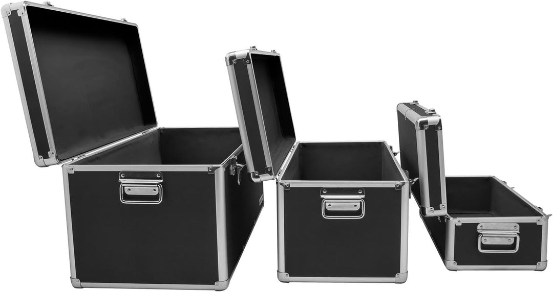 ANNDORA SHOPPING-WELTEN Aluminium-Rahmenkoffer Transport-Box, Koffer in Schwarz mit 155 Liter Volume