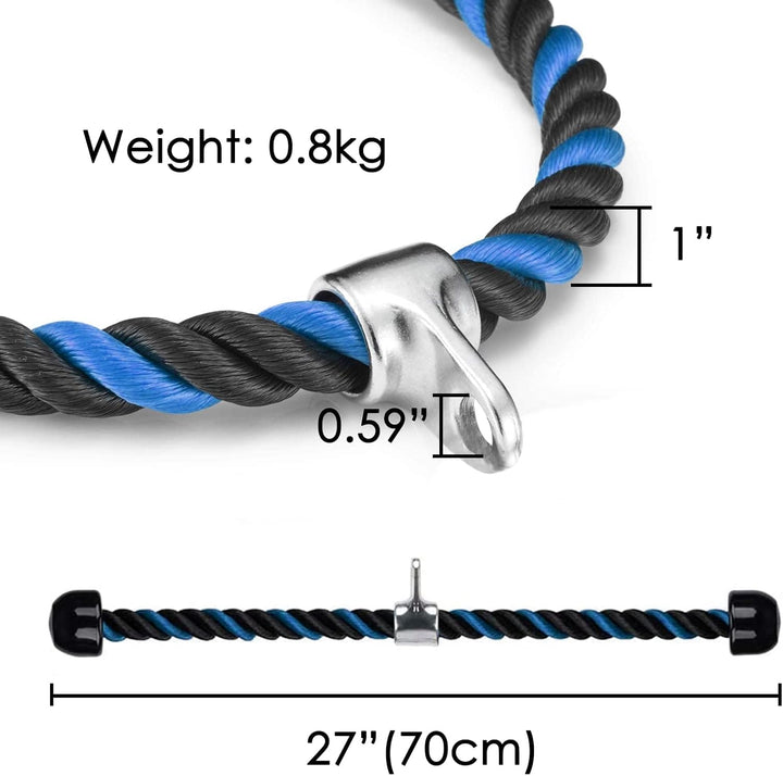 jiuzcare Trizepsseil 70cm Pull Down Training Trizeps Trizepsseils Tau Nylon Fitness Kabelzuggriff Do