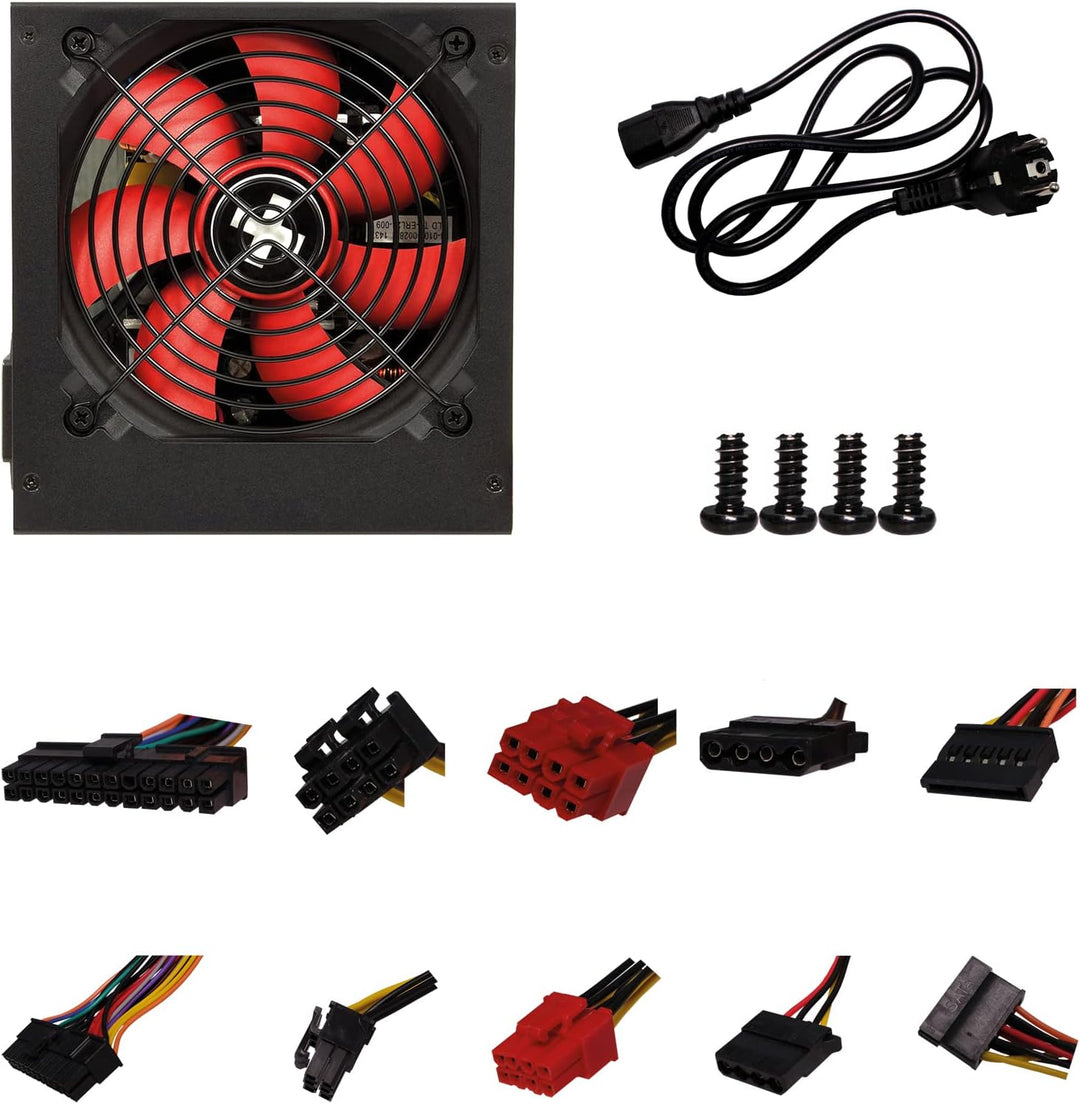 Xilence XP600R6 PC Netzteil, 600W Peak Power, ATX, rot/schwarz