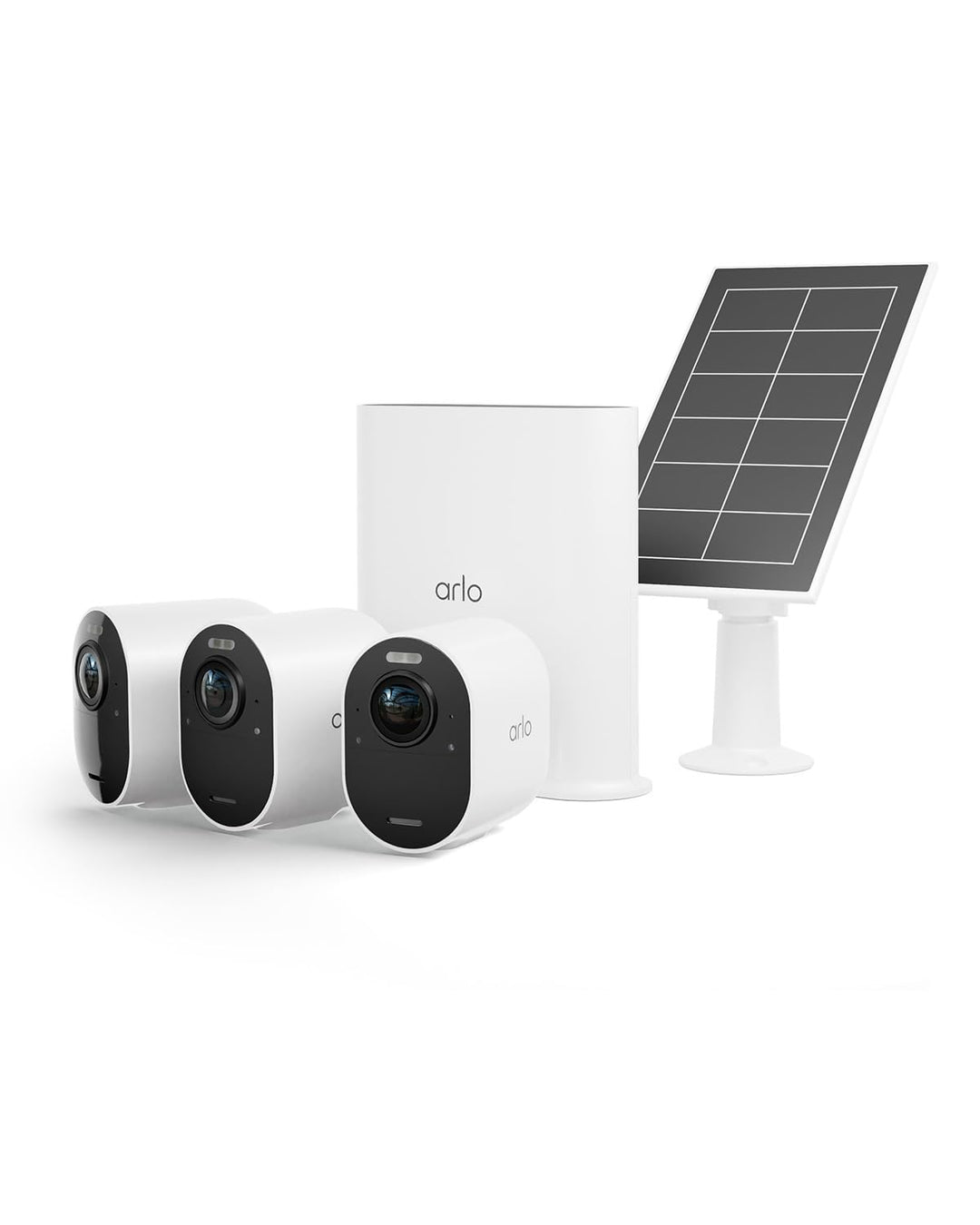 Arlo Ultra2 Überwachungskamera aussen und GRATIS Solarpanel, 3er Set - weiss, Testzeitraum für Arlo