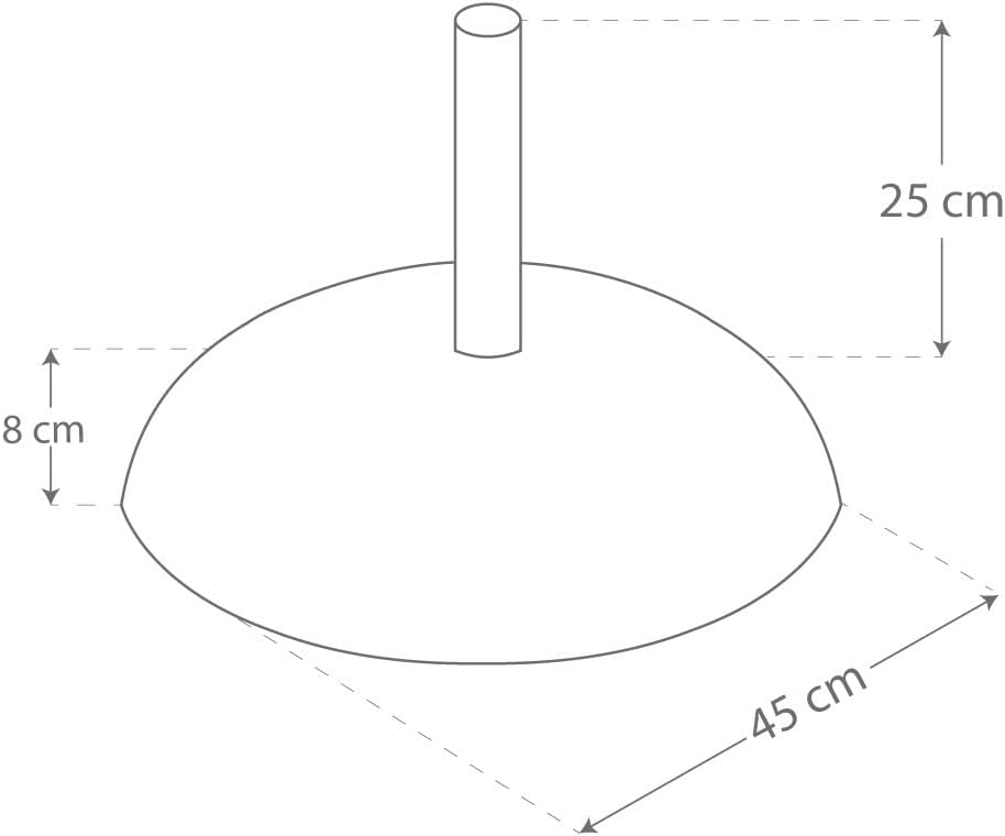 AKTIVE Halterung für Sonnenblende, Zement, Rohr mit Durchmesser 48 cm, 45 x 45 x 8 cm, 15 kg (COLORB
