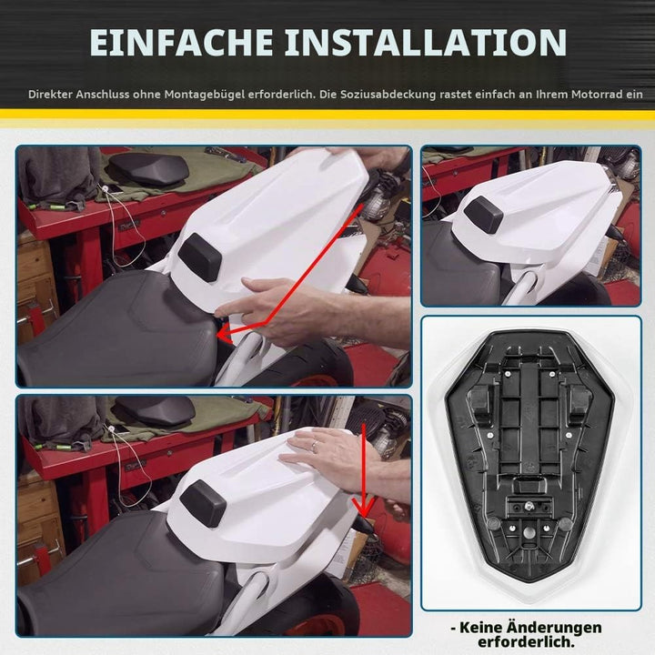 Motorrad-Soziussitzabdeckung für den Soziussitz, harter ABS-Motorverkleidung, Heckabschnitt für K.T.