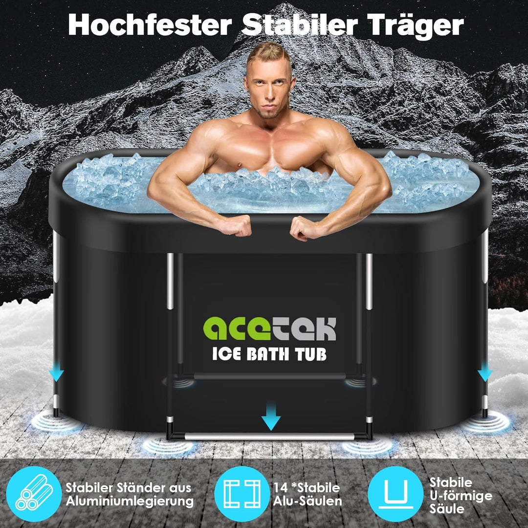 380L grosse ovale Eisbad Tonne für Athleten, mehrschichtige tragbare kalte Eisbad Badewann im Freien