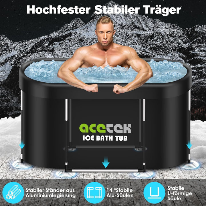 380L grosse ovale Eisbad Tonne für Athleten, mehrschichtige tragbare kalte Eisbad Badewann im Freien