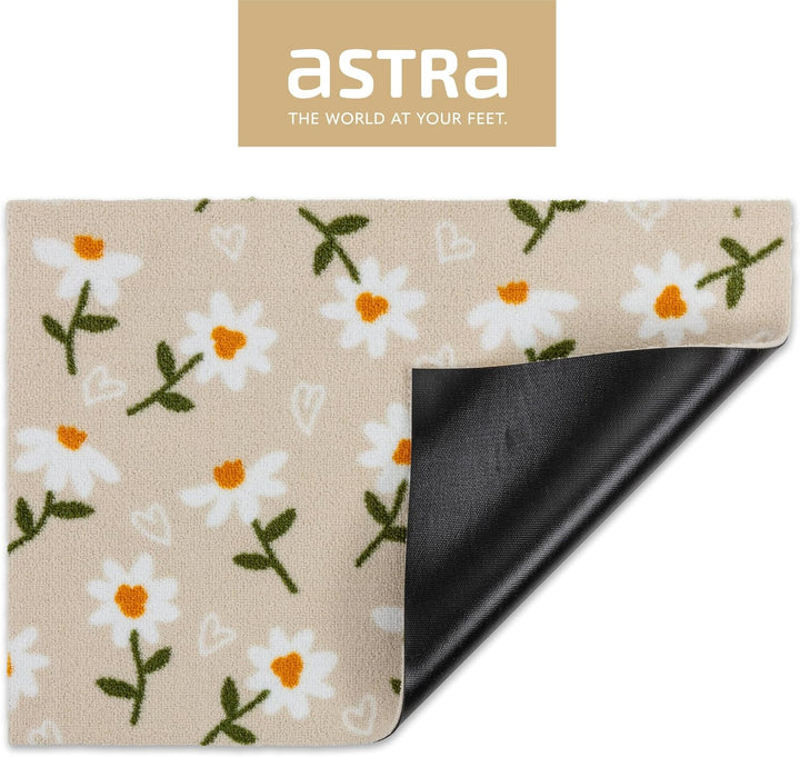 Astra rutschfeste Sauberlaufmatte innen - Gänseblümchen beige 50 x 70 cm - Wohnraum Fussmatte Design