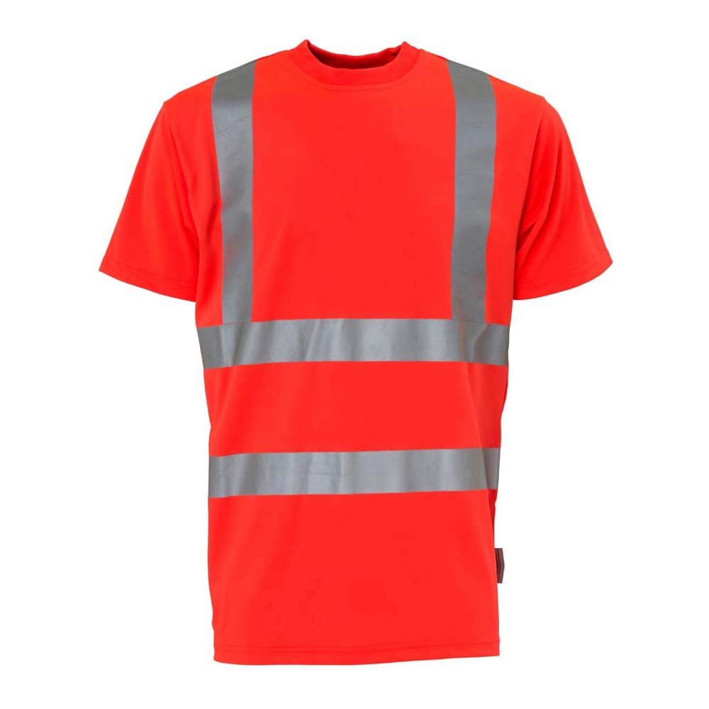 J.A.K. 111145209 Serie 11114 55% Baumwolle/45% Polyester T-Shirt, EN 20471, Klasse 2, Rot, 6XL Gröss