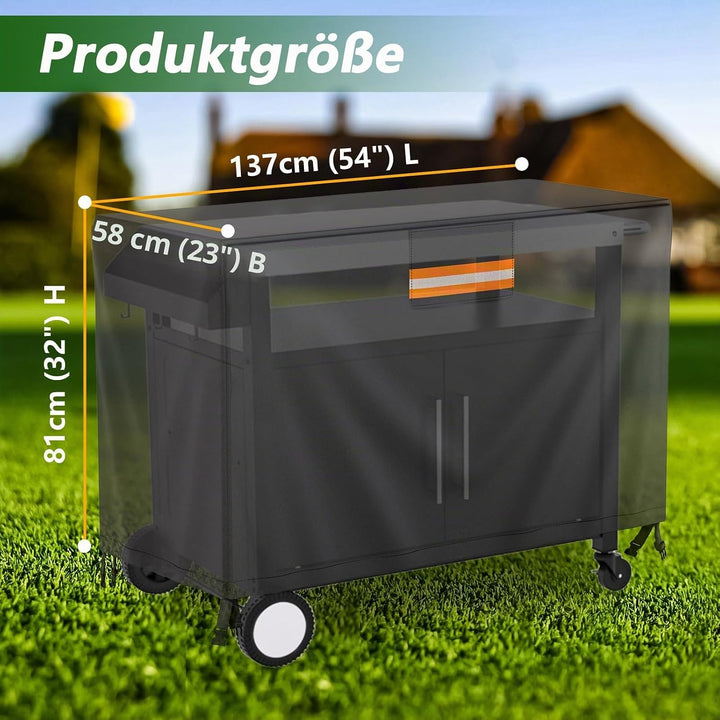 EVRBUL Tischwagen-Abdeckung, 137 cm (54’’) Aussengrill-Vorbereitungstischabdeckung passend für Keter