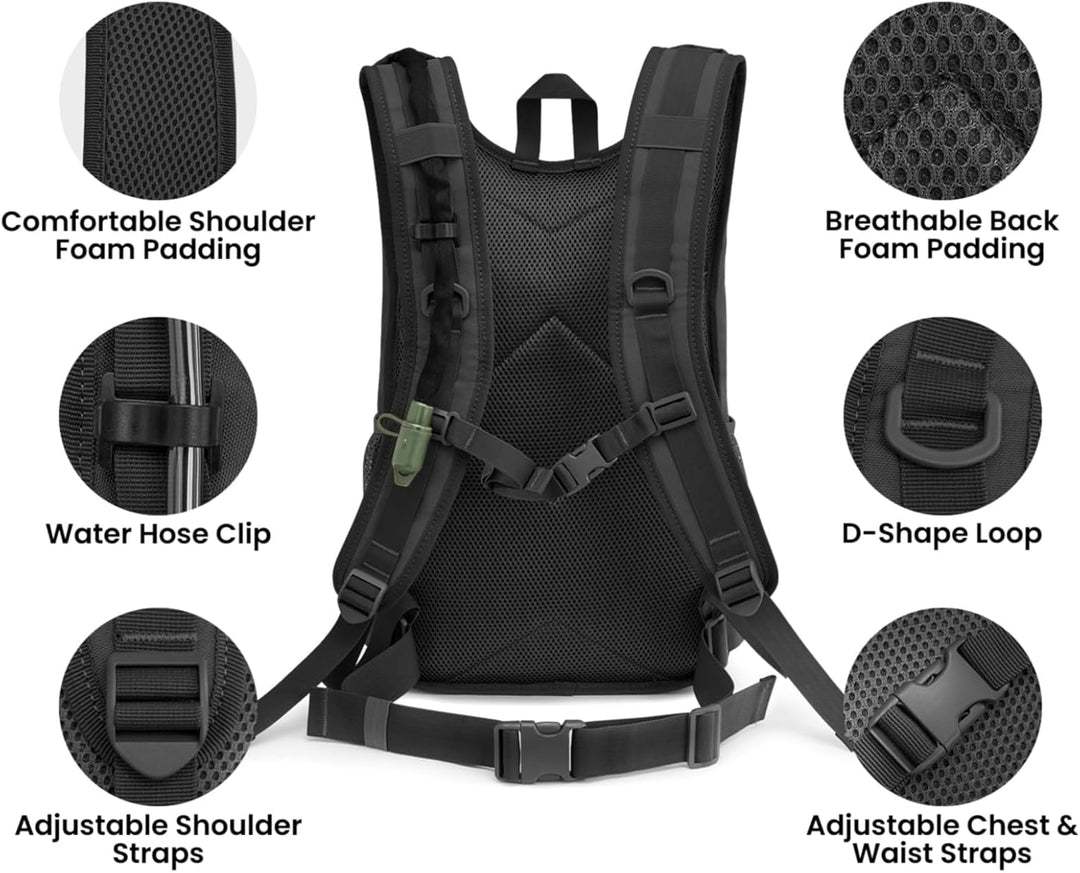 G4Free Militär Trinkrucksack Rucksäck mit 2L Verbesserter Blase Trinkblasen Wanderrucksäcke für Wand