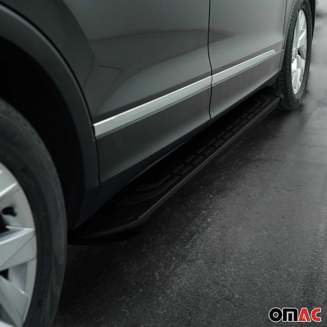 OMAC Trittbretter Seitenschweller Seitenbretter kompatibel mit Mazda CX-7 2006-2012 Alu Schwarz FABA