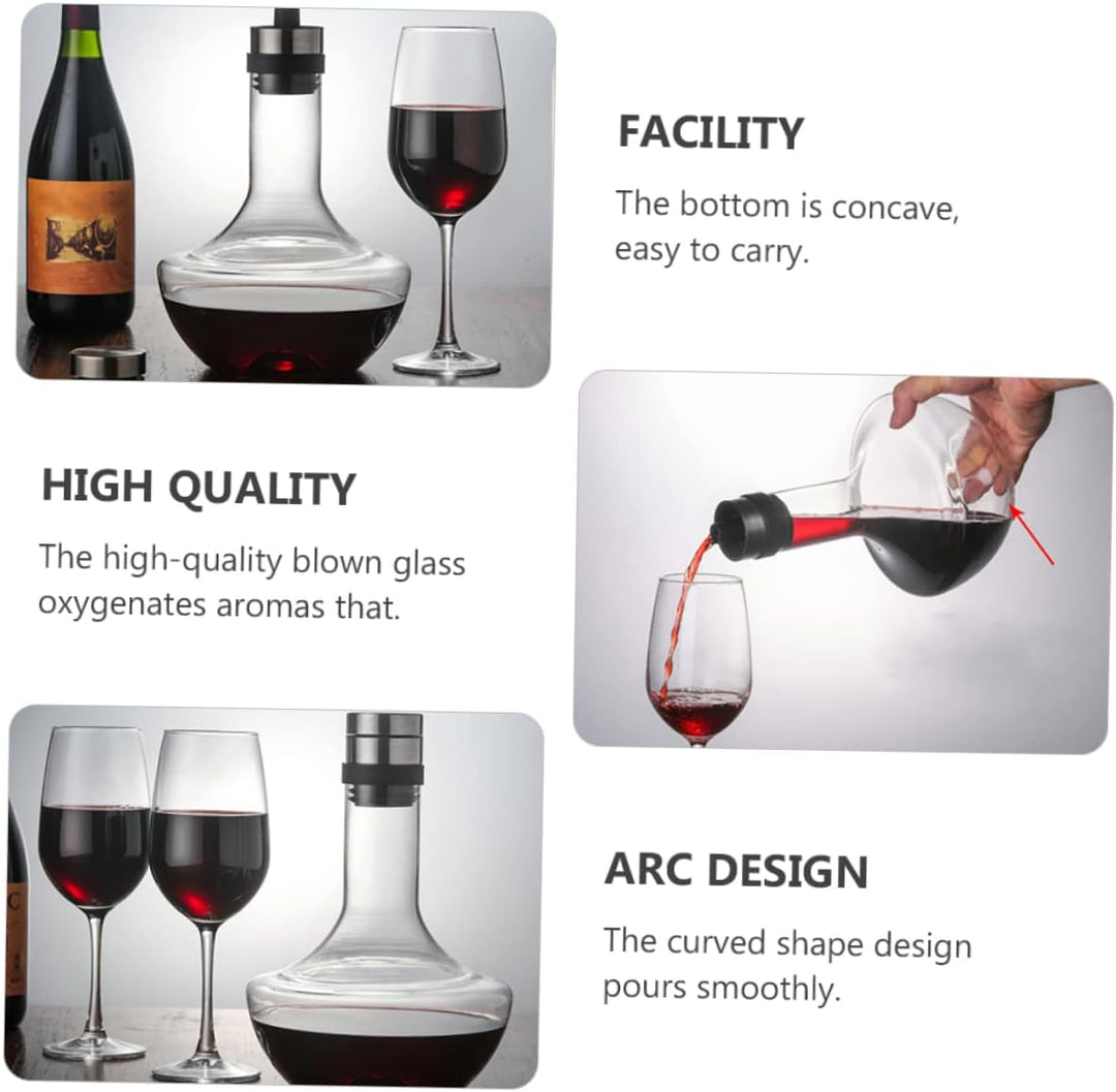 Zerodeko Glas-weinkaraffe Transparent Dekantierer für Wein Haushaltskaraffe aus Robustem Glas für Ro