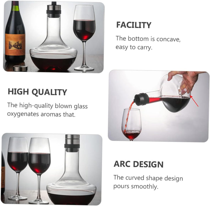 Zerodeko Glas-weinkaraffe Transparent Dekantierer für Wein Haushaltskaraffe aus Robustem Glas für Ro