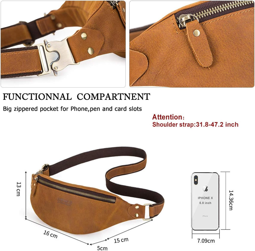 CONTACTS Gürteltasche Bauchtasche Hüfttasche mit Reissverschluss Geeignet für Reise Wanderung und Ou