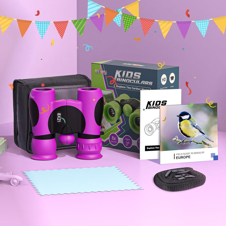 Kinder Fernglas Vergrösserung 8X21, Geschenke Junge 3-12 Jahre Kinderfernglas Spiele Kinder ab 4-12