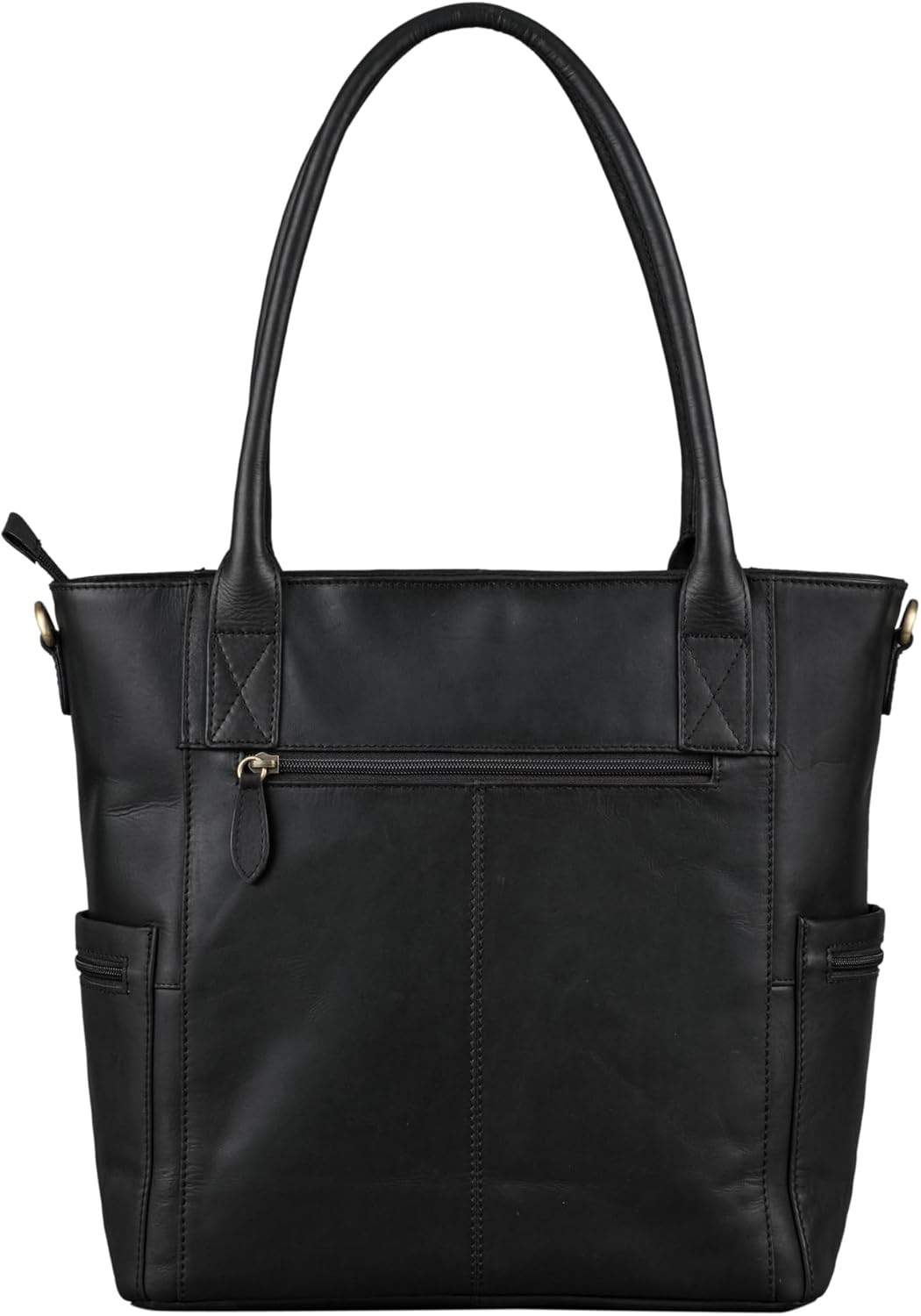 Benthill Damen Shopper Leder - Umhängetasche aus echtem Rindsleder - Handtasche mit Reissverschluss