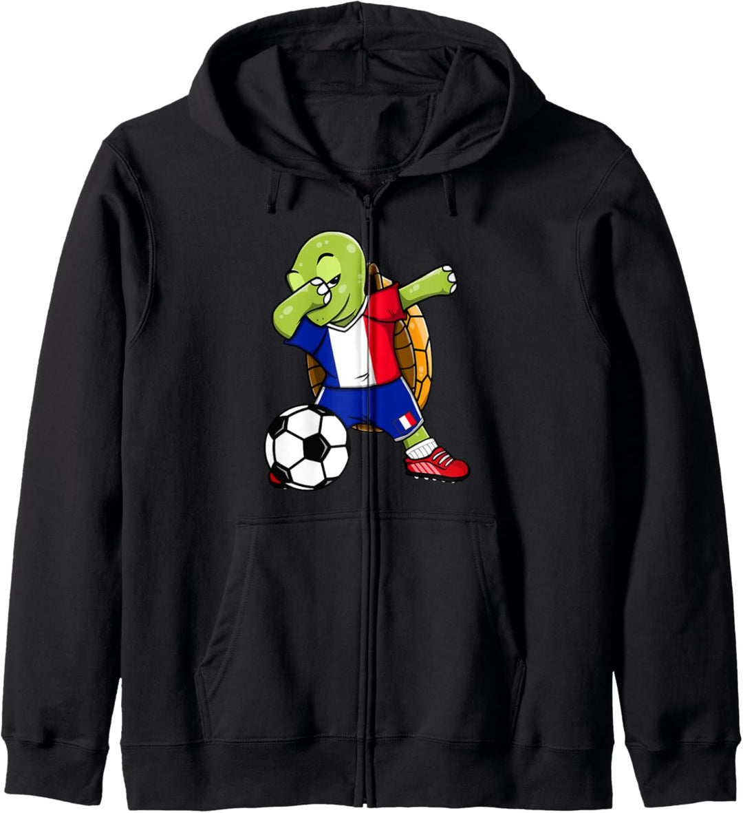Dabbing Schildkröte Frankreich Fussball Französische Flagge Kapuzenjacke