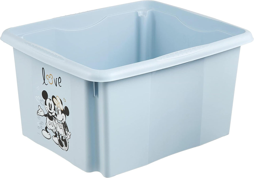keeeper Micky Maus Aufbewahrungsbox mit Deckel, Dreh- und stapelbar, Für Kinder, 24 l, Karolina, Clo