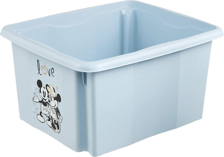 keeeper Micky Maus Aufbewahrungsbox mit Deckel, Dreh- und stapelbar, Für Kinder, 24 l, Karolina, Clo