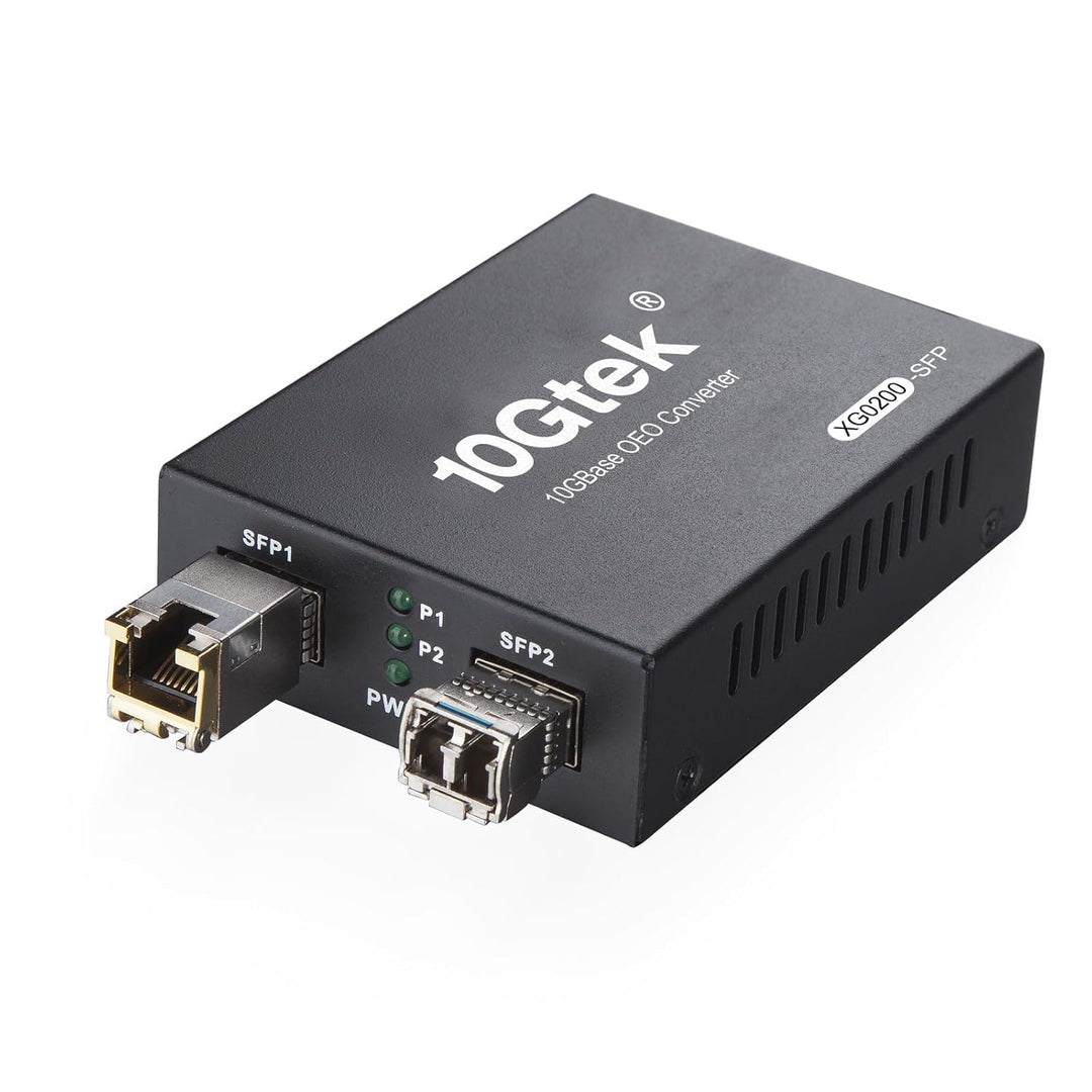 ipolex 10G Ethernet-Medienkonverter, 10G Dual SFP+ Port, gepackt mit einem 10GBase-T Transceiver (30