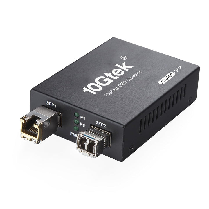 ipolex 10G Ethernet-Medienkonverter, 10G Dual SFP+ Port, gepackt mit einem 10GBase-T Transceiver (30