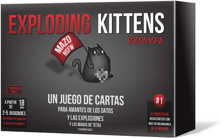 Asmodee Exploding Kittens Explodierende Kätzchen, NSFW, Spanisch, ab 18, Spanisch