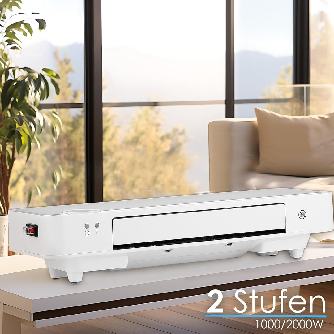 Echos Wand Heizlüfter | 12h Timer | 2000 Watt | Energiesparend | Fernbedienung | Keramisches Heizele