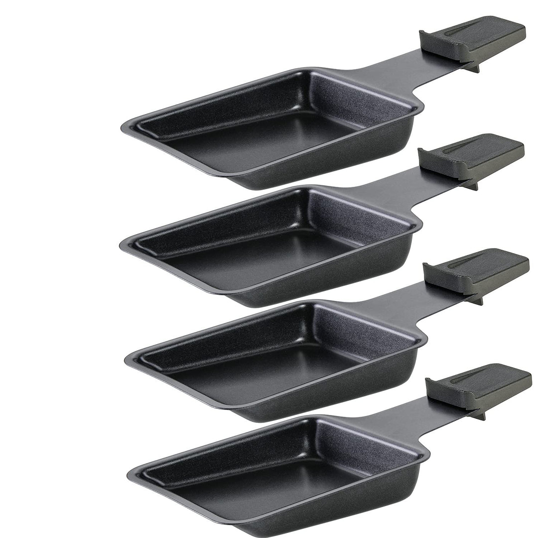 Spring 4-er Set Raclette-Pfännchen - antihaftbeschichtete Raclettepfannen - Auflagefläche: 8 x 8cm