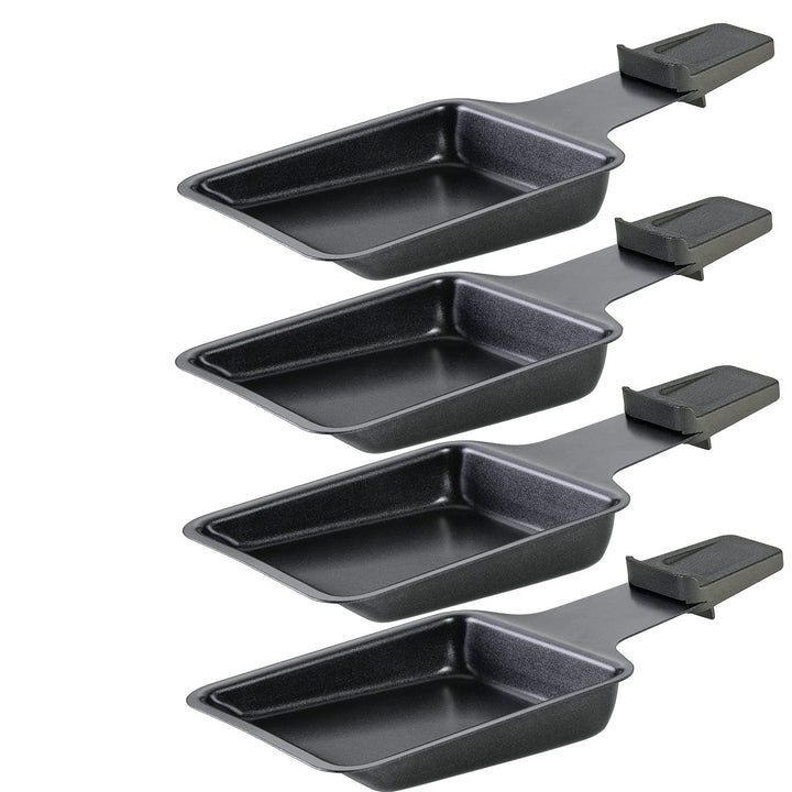 Spring 4-er Set Raclette-Pfännchen - antihaftbeschichtete Raclettepfannen - Auflagefläche: 8 x 8cm