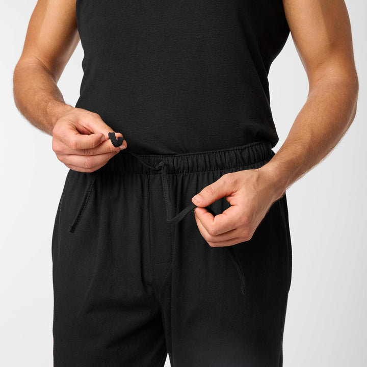 Timone Herren Schlafanzugshose Leichte Pyjamahose aus Baumwolle Nachtwäsche TPP-001 M Schwarz, M Sch