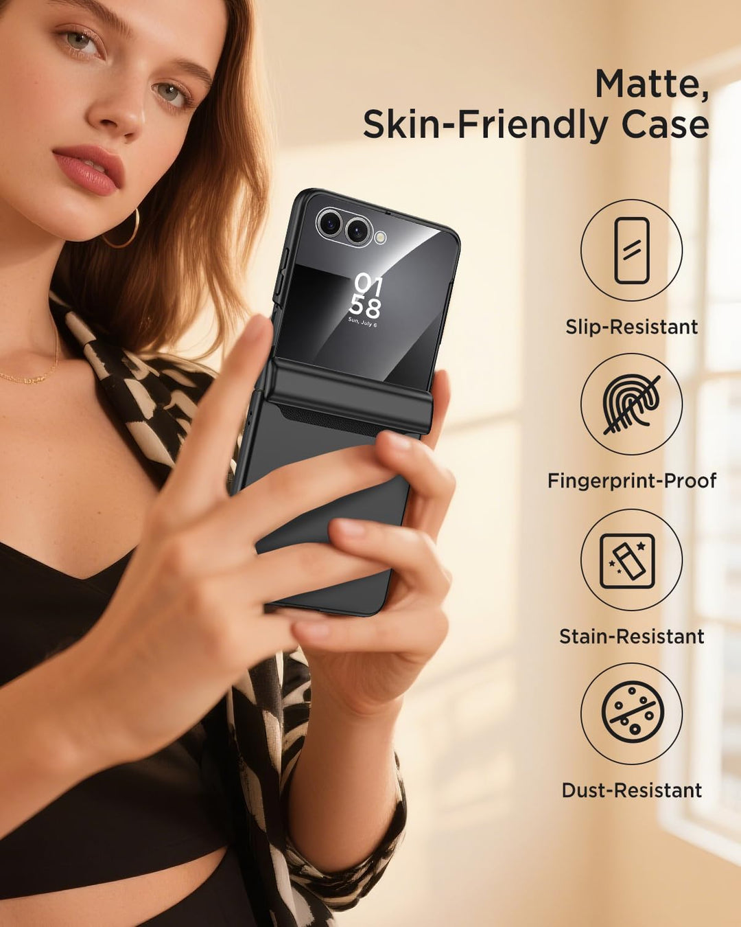 Miimall Kompatibel mit Samsung Galaxy Z Flip 7 Hülle mit Scharnierschutz Magnetischer [Externer Bild