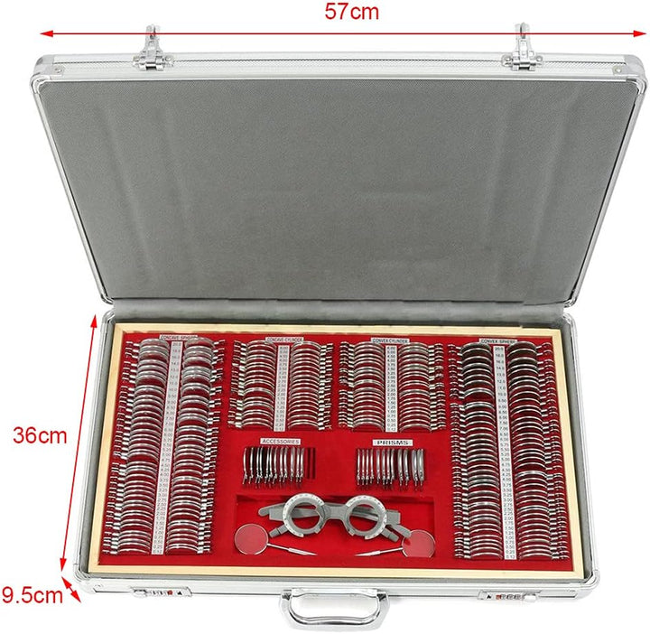 HINOPY 266 Pcs Testlinsen-Set, Metal Optometry Optical Trial Lens Set Optometrie Metallrand Linse mi
