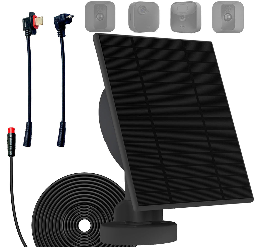 6W Solarpanel mit eingebautem 5200mAh wiederaufladbarem Akku,IP66,4.0m Kabel, kompatibel mit Blink X