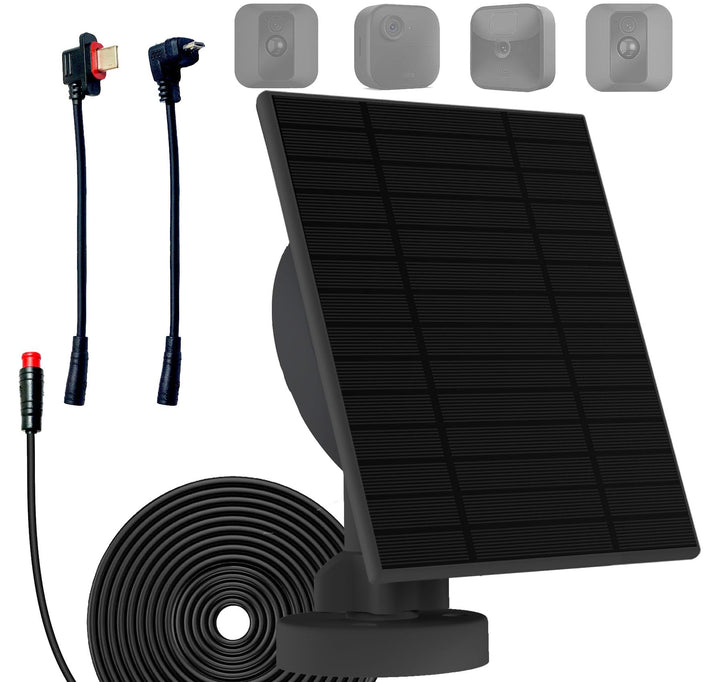 6W Solarpanel mit eingebautem 5200mAh wiederaufladbarem Akku,IP66,4.0m Kabel, kompatibel mit Blink X