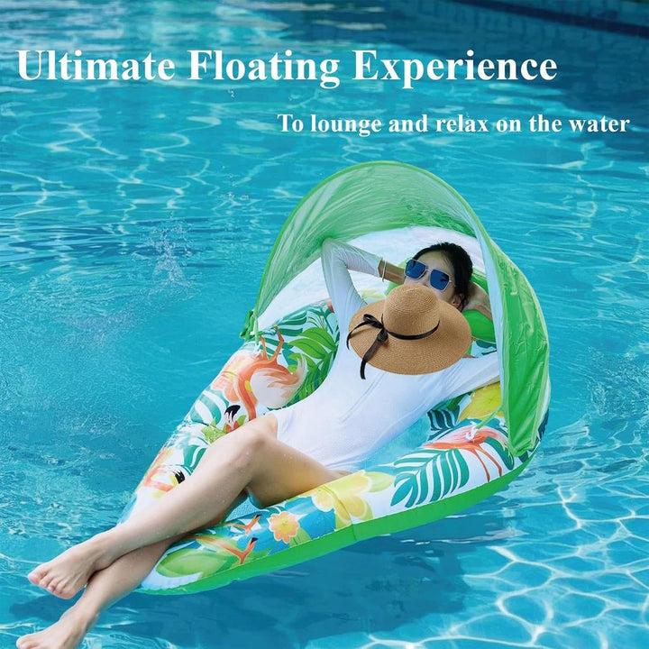 Poolschwimmer Mit Überdachung – Poolliege | Schlauchboot Mit Sonnenschutz | Schwimmende Überdachung