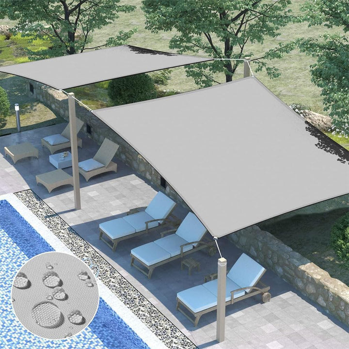 Sonnensegel Wasserdicht 2x3m mit Befestigungs, Sonnensegel Rechteckig für Balkon UV Schutz Sonnensch