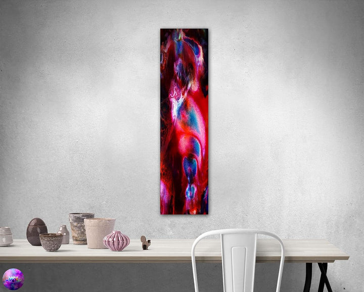 Bild auf Metall - 25 cm x 100 cm Moderne Kunst abstrakt - Kunstdruck auf leuchtend glänzenden Alumin