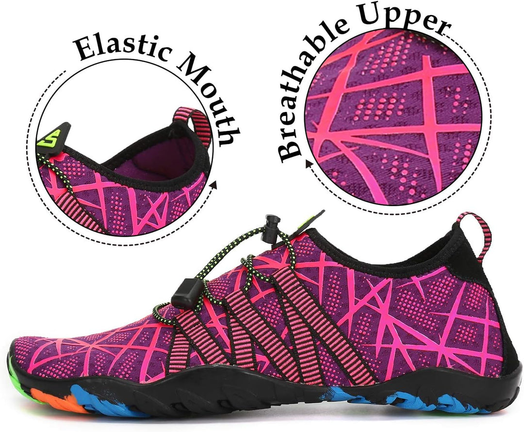 SAGUARO Badeschuhe für Herren Damen - 7/9 Drainagelöcher Schnelltrocknende rutschfest, Gr 35-48 35 E