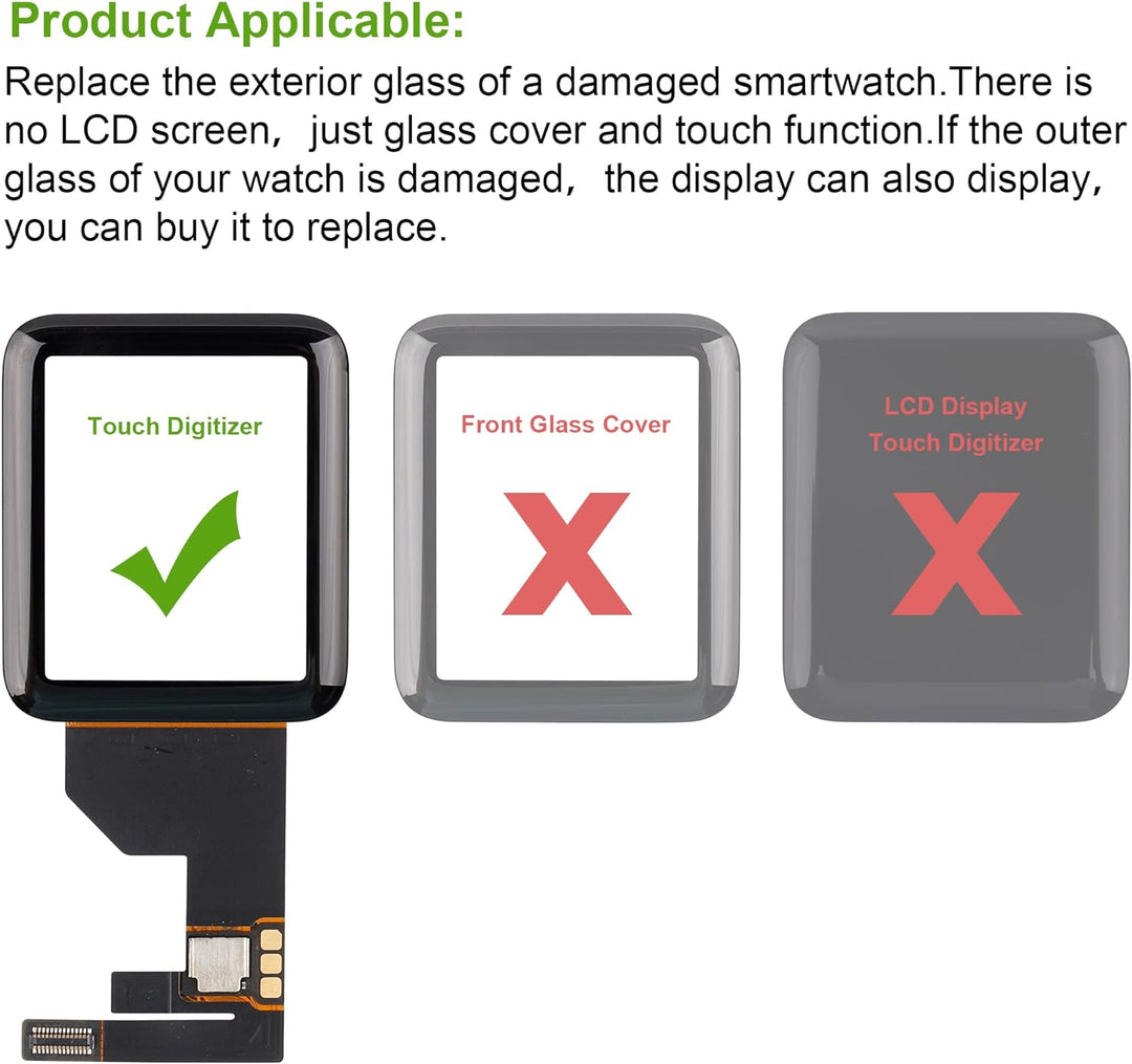 SwarKing Display Frontglas Aussenglas Outer Screen Lens mit Touch Digitizer Flex Kabel Ersatz Kompat